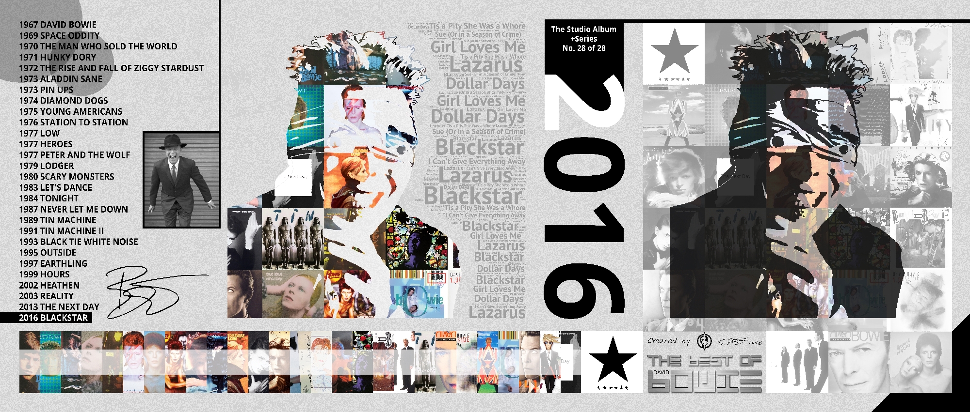 David Bowie Art Creation by Steve Stachini - 2016 Blackstar 162cm x 69cm