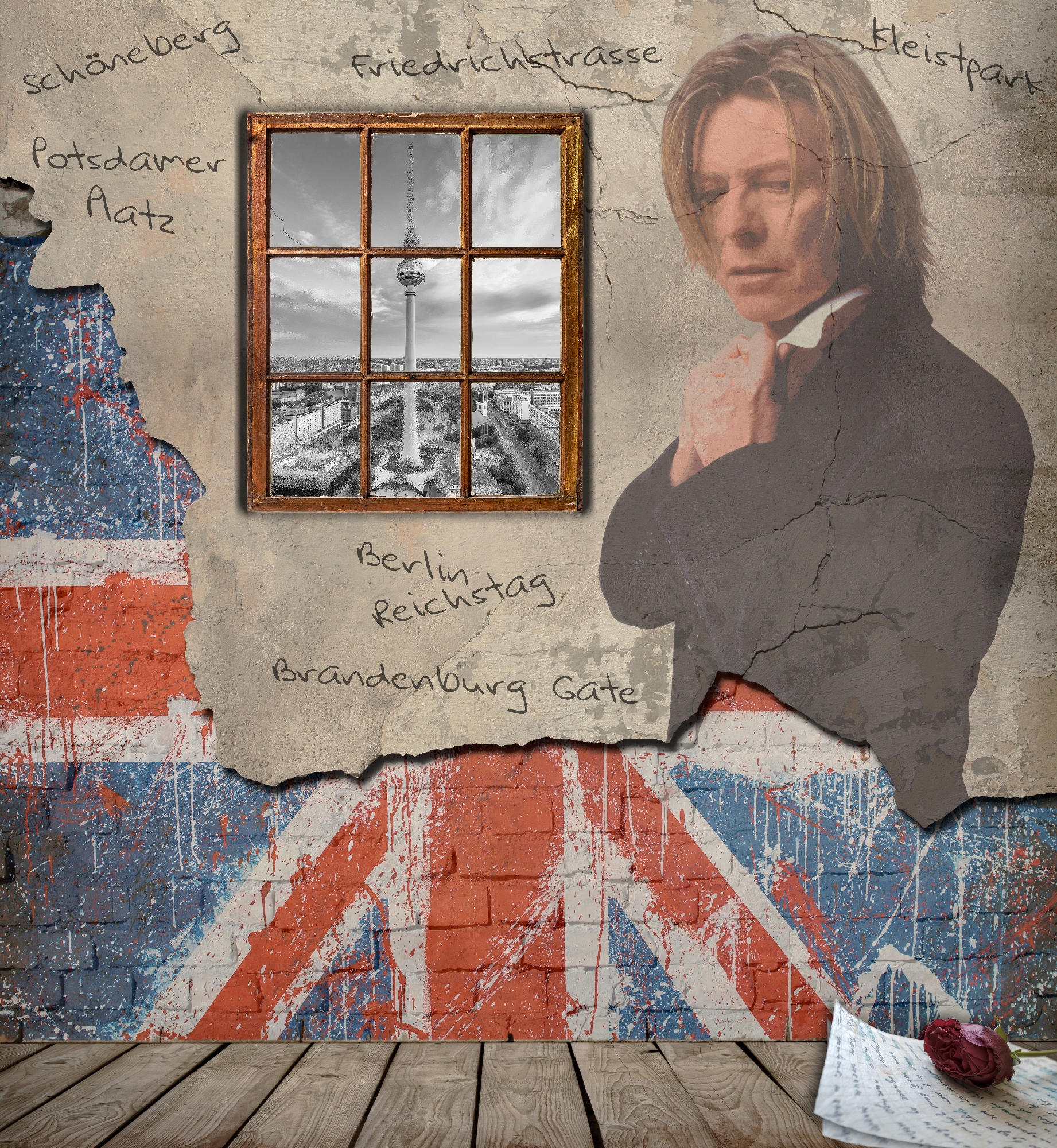 David Bowie Art Creation by Steve Stachini - Berlin 70cm x 76cm