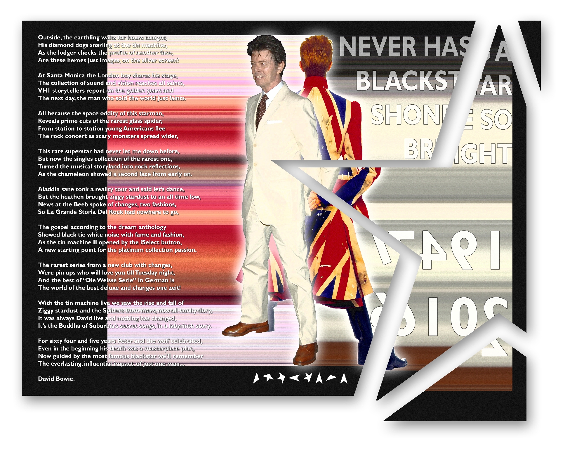 David Bowie Art Creation by Steve Stachini - Just A Word 80cm x 63cm