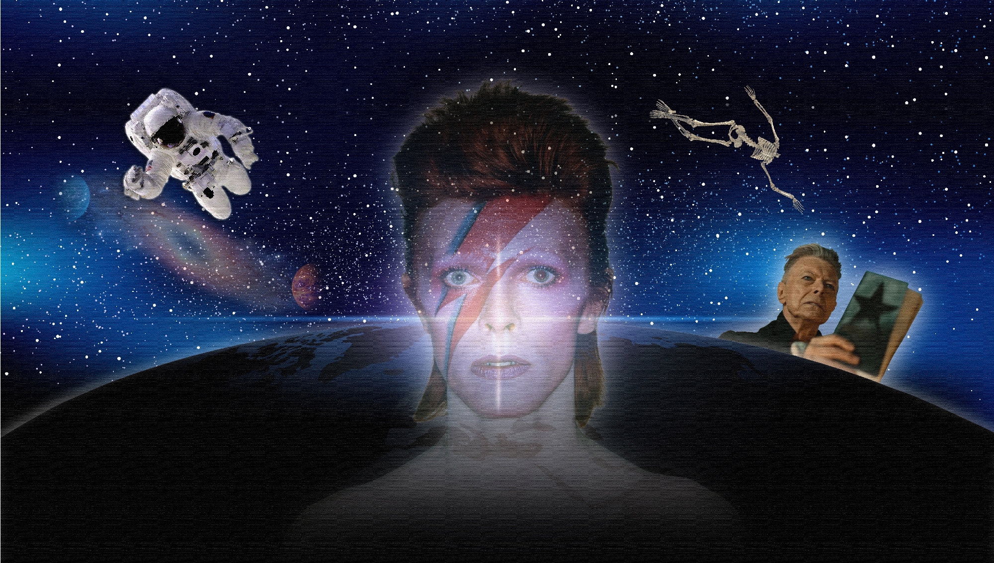 David Bowie Art Creation by Steve Stachini - Starman 120cm x 68cm