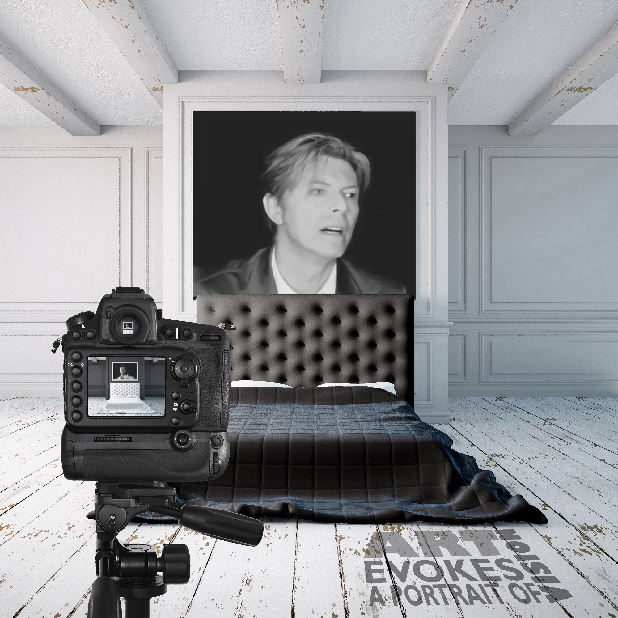 David Bowie Art Creation by Steve Stachini - Evoke 54cm x 54cm
