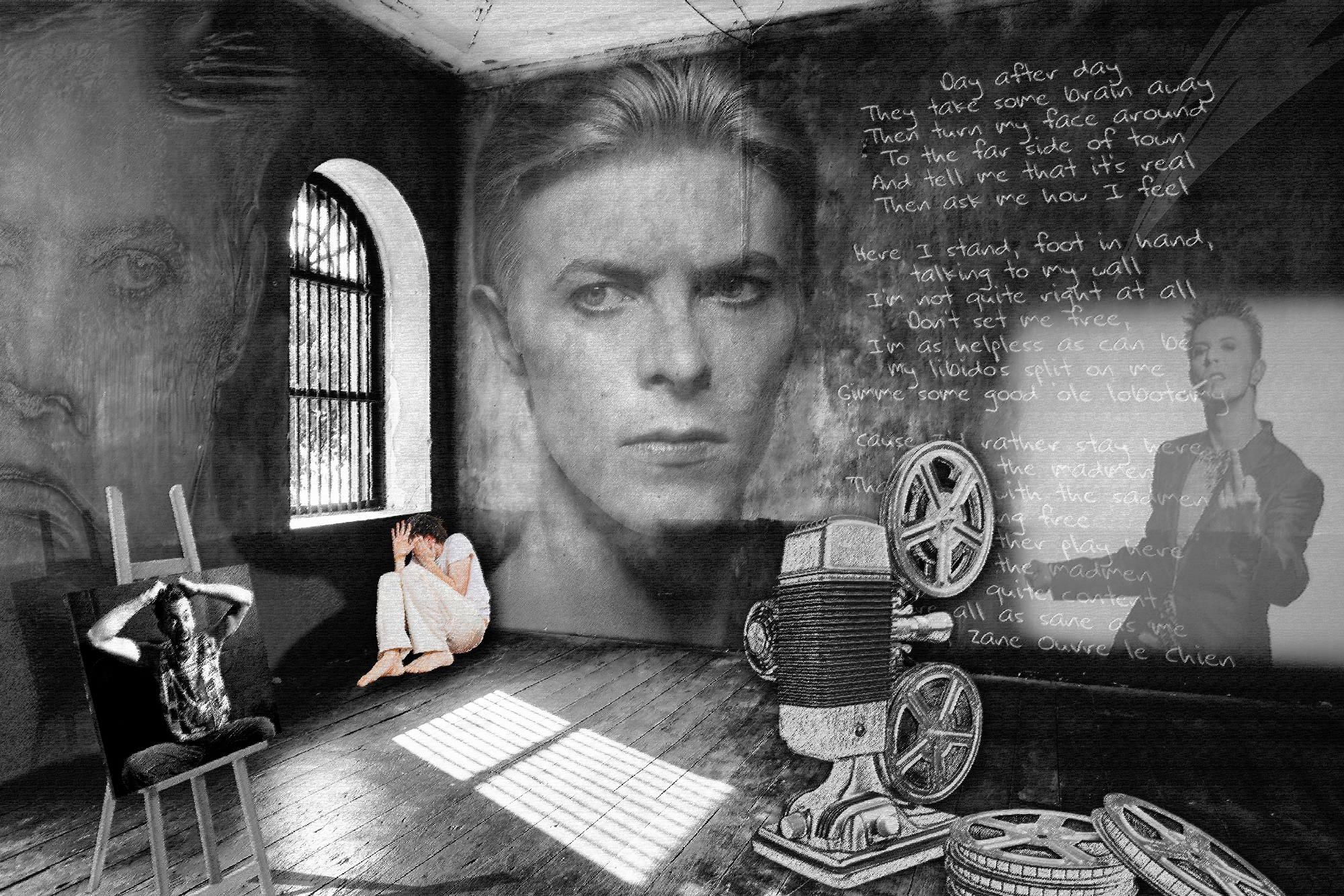 David Bowie Art Creation by Steve Stachini - Asylum V1 150cm x 100cm